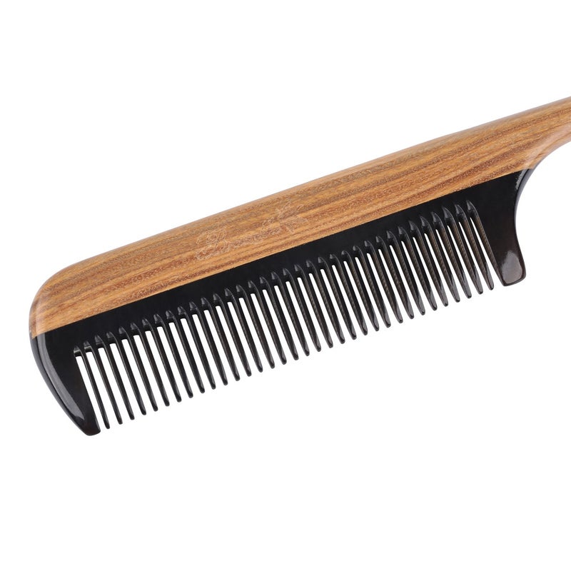 Breezelike Hair Combs - Fine Tooth Detangling Wooden Tail Comb - No Static Natural Sandalwood Buffalo Horn Comb for Women - Image 4